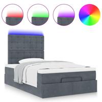 Ottoman bed met matrassen en LED's 80x200cm fluweel donkergrijs - thumbnail