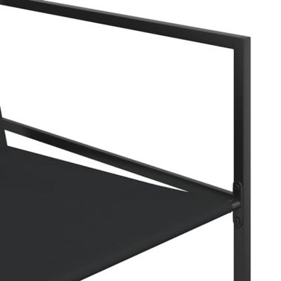 Tuinstoelen 4 st staal en textileen zwart Tuinstoelen 4 st staal en textileen zwart