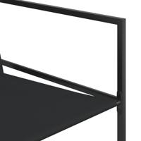 Tuinstoelen 4 st staal en textileen zwart - thumbnail