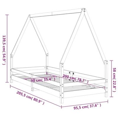 Kinderbedframe 90x200 cm massief grenenhout Kinderbedframe 90x200 cm massief grenenhout