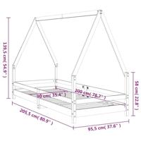 Kinderbedframe 90x200 cm massief grenenhout - thumbnail