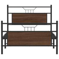 Bedframe zonder matras 107x203 cm spaanplaat bruin eikenkleurig - thumbnail
