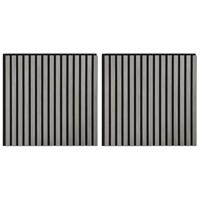 Akoestische wandpanelen 2 st latten 60,5x60 cm eikenfineer - thumbnail