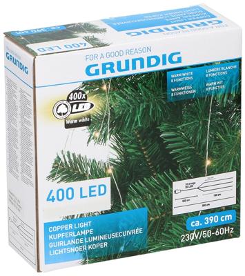 Lichtsnoer koper 400 LED - warm wit - 8 functies Lichtsnoer koper 400 LED - warm wit - 8 functies