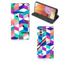 Samsung Galaxy A32 4G | A32 5G Enterprise Editie Stand Case Blokken Kleurrijk - thumbnail