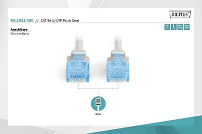 Digitus DK-1512-300 RJ45 Netwerkkabel, patchkabel CAT 5e U/UTP 30.00 m Grijs 1 stuk(s)