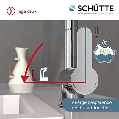 Keukenmengkraan Schutte London Hoge Draaibare Uitloop Met Uittrekbare Sproeier Lage Druk Chroom Schütte