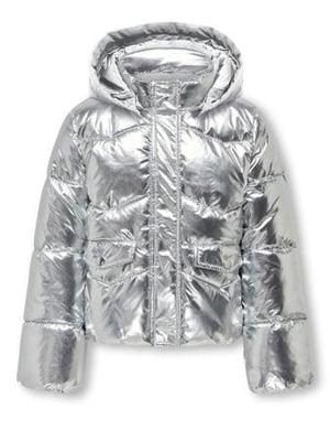 Kids ONLY winter winterjas meisjes - grijs - KogPearl - puffer, capuchon