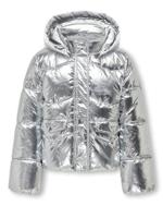 Kids ONLY winter winterjas meisjes - grijs - KogPearl - puffer, capuchon - thumbnail