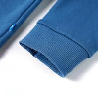 Kindervest met capuchon en rits skateboardprint 92 blauw - thumbnail