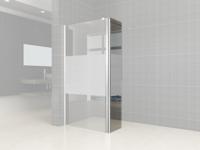 Wiesbaden zijwand+scharnierprof.links 350x2000 10 mm NANO ged.matglas - thumbnail