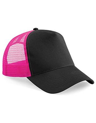 Beechfield CB640 Snapback Trucker - Black/Fuchsia - One Size