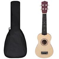 VidaXL Ukuleleset met tas voor kinderen sopraan 21'' lichthoutkleurig - thumbnail