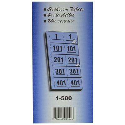 Garderobeblokken nummers van 1 t.e.m. 500, geel