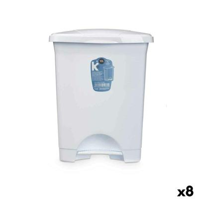 Pedaalemmer Wit Plastic 10 L (8 Stuks)