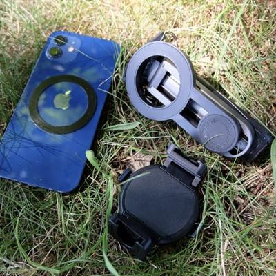 MOJOGEAR TS2 6-in-1 mini selfiestatiefgreep, magnetische selfiestick en tafelstatief voor MagSafe iPhone, uittrekbaar tot 47,5 cm met afneembare bluetooth-afstandsbediening en smartphoneklem