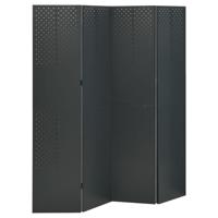 VidaXL Kamerscherm met 4 panelen 160x180 cm staal antracietkleurig - thumbnail