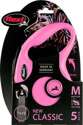 Hondenriem Flexi NEW CLASSIC 5m Roze Maat M - thumbnail