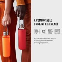 Black+Blum Glazen Waterfles - 0.6Ltr - Koraal - thumbnail