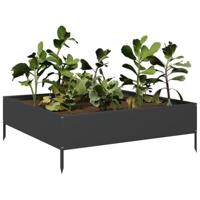 Plantenbak verhoogd 100x100x33,5 cm staal zwart - thumbnail