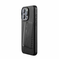Mujjo Leather Wallet Case iPhone 15 Pro Max zwart - thumbnail