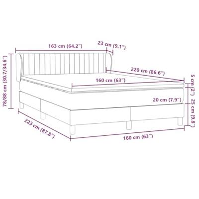 Boxspring met matras fluweel roze 160x220 cm