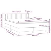 Boxspring met matras fluweel roze 160x220 cm - thumbnail