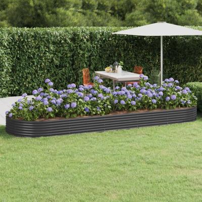 Plantenbak 450x140x36 cm gegalvaniseerd staal antracietkleurig Plantenbak 450x140x36 cm gegalvaniseerd staal antracietkleurig