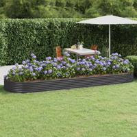Plantenbak 450x140x36 cm gegalvaniseerd staal antracietkleurig - thumbnail