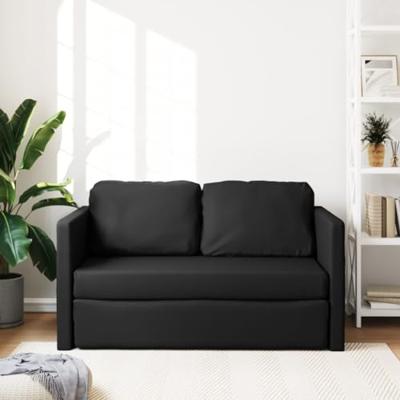 Slaapbank vloermodel 2-in-1 112x174x55 cm kunstleer zwart
