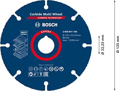 Bosch Accessories EXPERT Carbide Multi Wheel 2608901189 Doorslijpschijf recht 125 mm 1 stuk(s) Bosch Accessories EXPERT Carbide Multi Wheel 2608901189 Doorslijpschijf recht 125 mm 1 stuk(s)