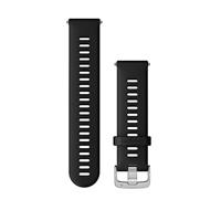 Garmin Quick Release Bens (22mm), geschikt voor geselecteerde Forerunner-,Venu- en vívoactive smartwatch series, Originele accessoire, Silicone, Black with Silver Hardware - thumbnail
