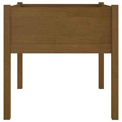 VidaXL Plantenbakken 2 st 70x70x70 cm massief grenenhout honingbruin