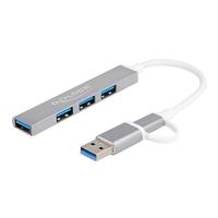 Delock 64214 USB-C (USB 3.2 Gen 1) multiport hub Zilver - thumbnail