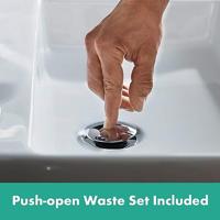 Hansgrohe Tecturis S Wastafelmengkraan - push to open waste - 15.4cm draaibare uitloop - chroom 73360000 - thumbnail