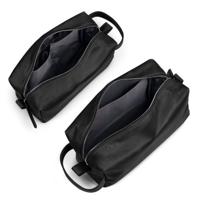 Leren toilettas met naam - Zwart - thumbnail