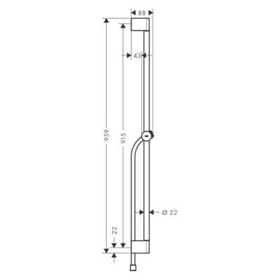Hansgrohe Glijstang Unica Pulsify S 95 cm Met Push-schuifstuk en Doucheslang Chroom Hansgrohe Glijstang Unica Pulsify S 95 cm Met Push-schuifstuk en Doucheslang Chroom