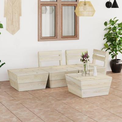 4-delige Loungeset pallet geïmpregneerd vurenhout