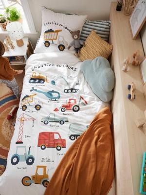 Set dekbedovertrek + kussensloop voor kinderen QUEL CHANTIER! Oeko-Tex® ecru/meerkleurig Set dekbedovertrek + kussensloop voor kinderen QUEL CHANTIER! Oeko-Tex® ecru/meerkleurig
