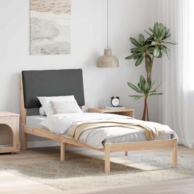 Bedframe Bruin en donkergrijs 75 x 190 cm Massief grenenhout