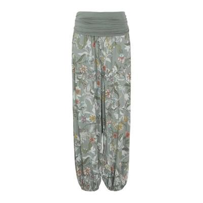 Cassis wide leg harembroek met all over print kaki