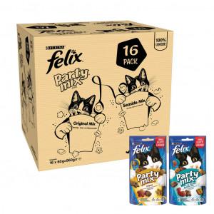 Felix Party Mix Original / Seaside kattensnoep 2 x (16 x 60 g) Felix Party Mix Original / Seaside kattensnoep 2 x (16 x 60 g)