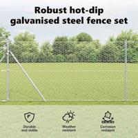 VidaXL Afrasteringspaal zilver 25 x 1,2 m (36 mm gaas) staal - thumbnail