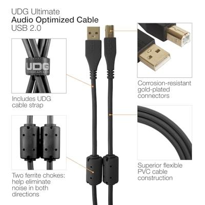 UDG UDG Ultimate Audio Cable USB 2.0 A-B black Straight 3m