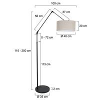 Steinhauer Vloerlamp prestige chic 8113zw zwart kap grijs linnen - thumbnail