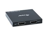 Equip 332715 ultra slim 2-port hdmi splitter, 3840 x 2160p, 4k ultra hd, power-by-usb, black - thumbnail