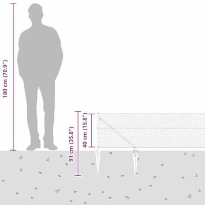 VidaXL Afrasteringspaal zilver 25 x 0,4 m (25 mm gaas) staal