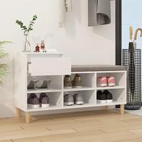 VidaXL Schoenenkast 102x36x60 cm bewerkt hout hoogglans wit - thumbnail