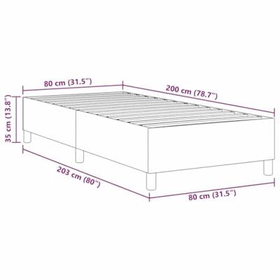Boxspring bed Lichtgrijs 80 x 200 cm Katoenen stof