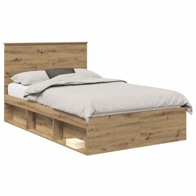 Bedframe Ambachtelijk eiken 135 x 190 cm Massief grenenhout